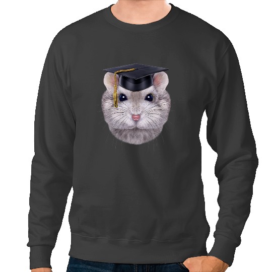 Hamsters Sapphire Dwarf Hamster in University Academic Cap Sweatshirts