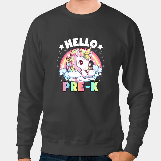Unicorns Hello PreK Teacher Unicorns Back To School Girls Sweatshirts
