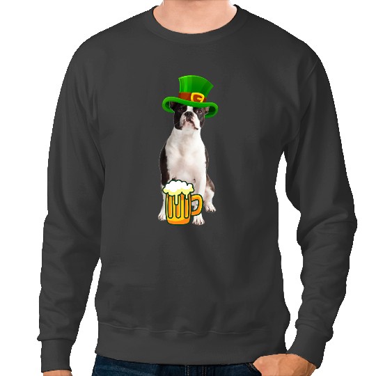 Dog Boston Terrier St Patricks day Boston Terrier Funny Irish Sweatshirts