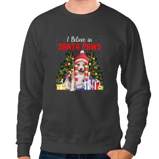 I Believe In Santa Paws Cute Christmas Beagle Puppy Sweatshirts
