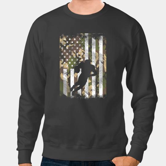 Football Gift Camo US Flag American Football Player vintages Patriotic Sweatshirts