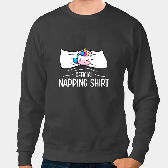 Unicorns Official Sleep Unicorns Pajama Napping Sweatshirts