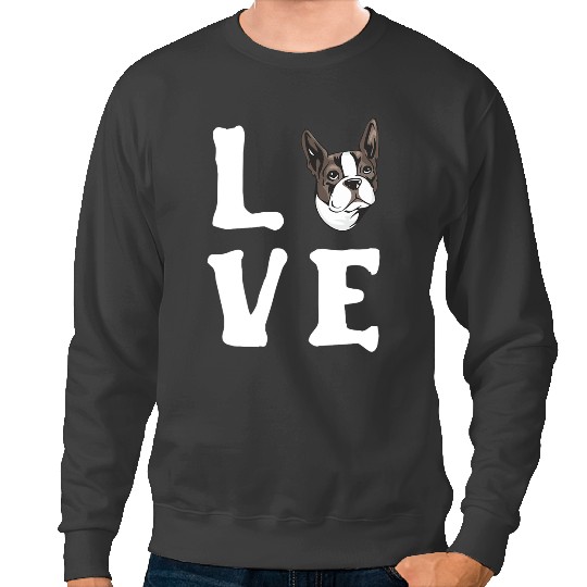 Dog Boston Terrier I Love My Boston Terrier Dog Lovers Gift Sweatshirts
