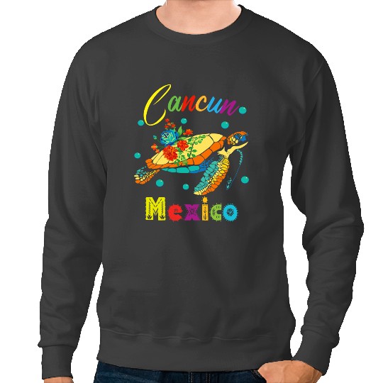KV9 Turtle Cancun Mexico Sea Turtle Beach Mexico Tribal Turtle Sweatshirts