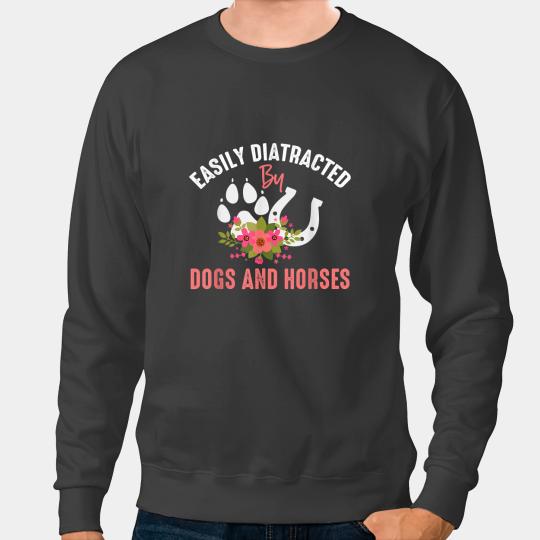 Funny Horse Dogs And Horses Equestrian Riding Horse Girl Sweatshirts