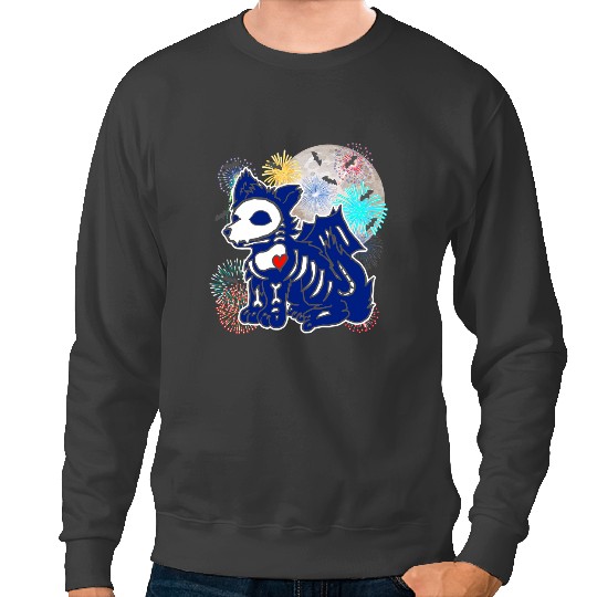 Wolves wolfs 4th of July Emo Anime wolfs Goth Patriotic Fireworks Skeletons Coyote Coyote Sweatshirts