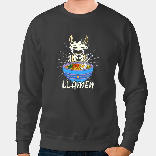 Lama Llama vintages Ramen Japanese Noodles Pho Bowl Anime Sweatshirts