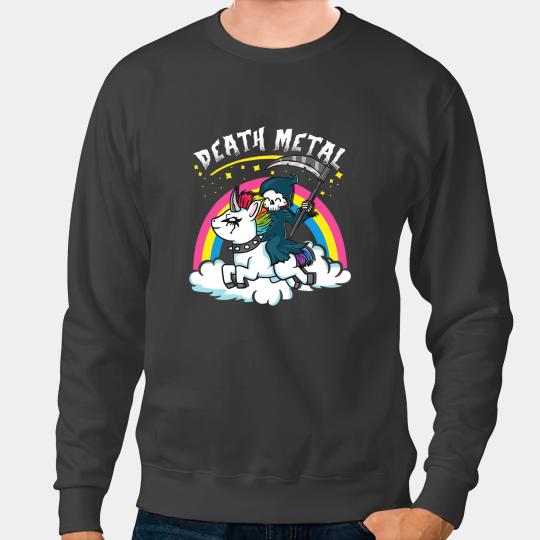 Unicorns Funny Rainbow Skeletons Unicorns Death Metal Music Festival Sweatshirts