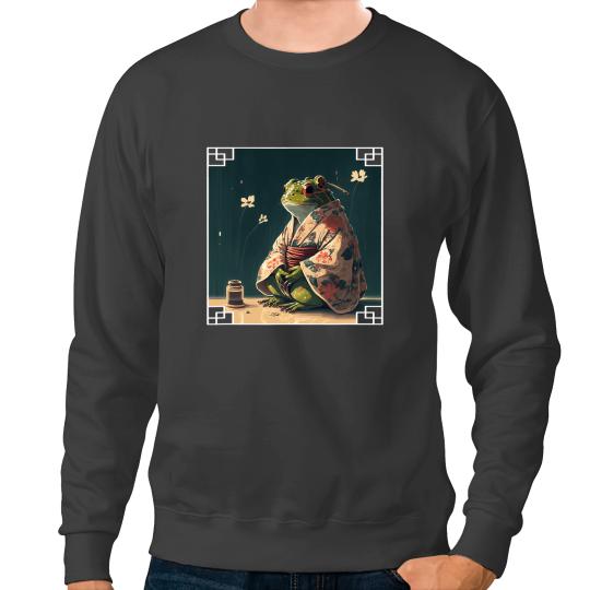 Frog Gift In Kimono Japanese Toad Lord Sweatshirts