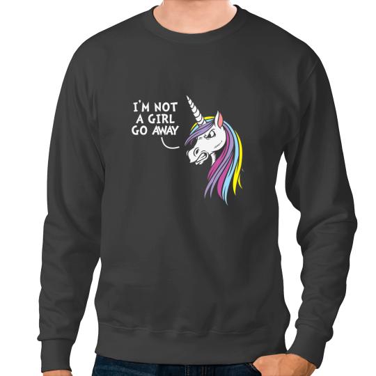 Unicorns Im Not A Girl Pride Month LGBT Rainbow Transgender Sweatshirts