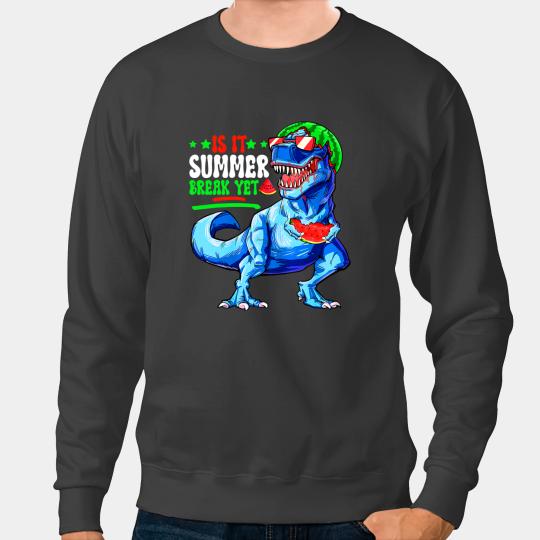 Dinosaur Dino Is It Summer Watermelon Dinosaurs Funny T Rex Summer Fruit Sweatshirts