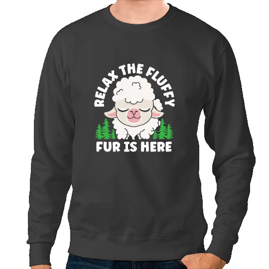 Lama Llama Womens Alpaca Fluffy Fur Llama Relax Sweatshirts