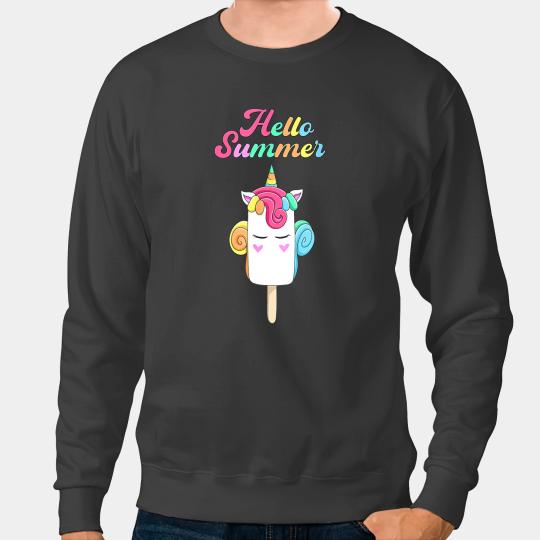 Unicorns Hello Summer Cute Unicorns Ice Cream Bar Gelato Ice Popsicle Sweatshirts