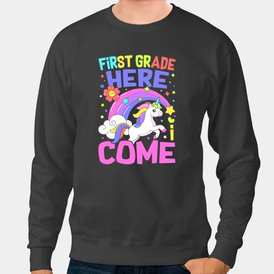Unicorns Lover Teacher Students First Grade Back To School Sweatshirts