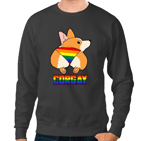 Welsh Corgi Corgay vintages LGBTQ Gay Pride Rainbow Flag Cute Corgi Pun Corgis Sweatshirts