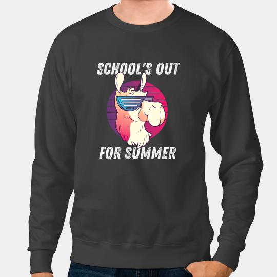 Lama Llama Schools Out For Summer Last Day School Llama Glasses Sweatshirts