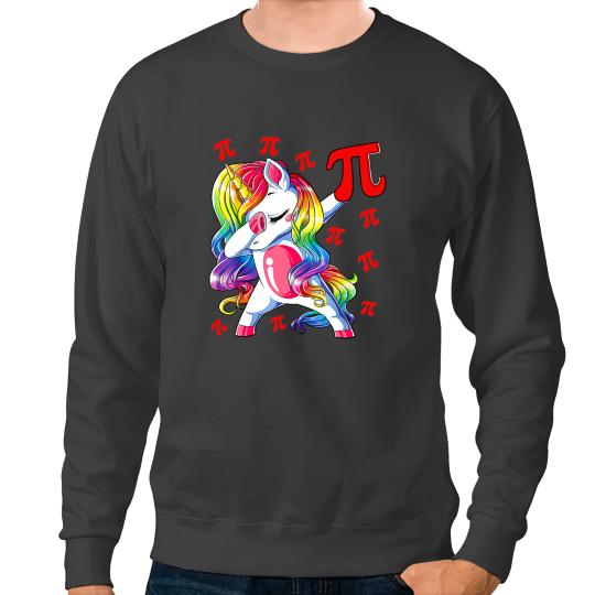 Unicorns Happy Pi Day 3 14 Dabbings Unicorns Mathematic Math Lover Sweatshirts