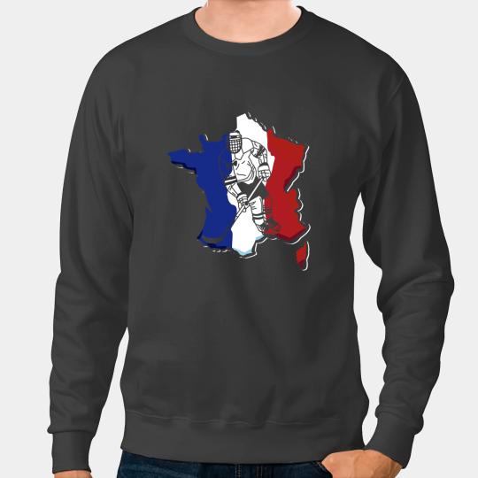 Hockey Gift Ice Hockey Player France Flag Winter Sports Ice Hockey Sweatshirts