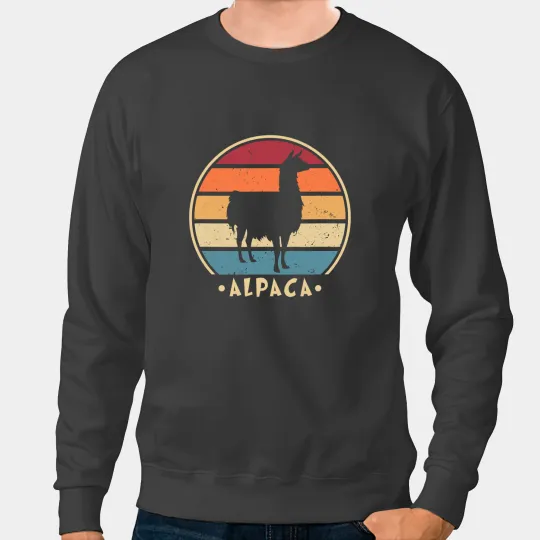 Lama Llama Retro Alpaca Vicuna Guanaco Llama Breeder Alpaca Sweatshirts