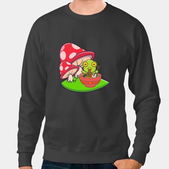 Frog Gift Kawaii Frog Mushroom Strawberry Milk Cottagecore Sweatshirts