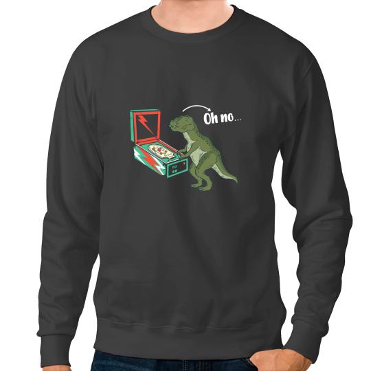 Dinosaur Dino Pinball Lover Classic Game Specialist Arcade Dinosaur Sweatshirts