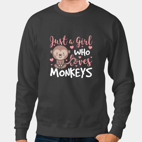 Monkey Lover Lover Funny Gesture Pose Girl Zookeeper Jungle Fan Sweatshirts
