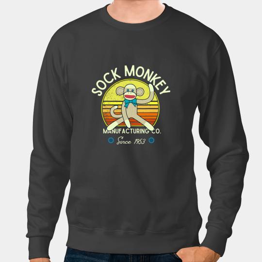 Monkey Lover Sock Monkey Manufacturing Co. Retro vintages Sock Monkeys Sweatshirts