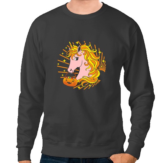 Unicorns Halloween Cute Candy Corn Unicorns Lollipop Lover Fall Tee H 2 Sweatshirts
