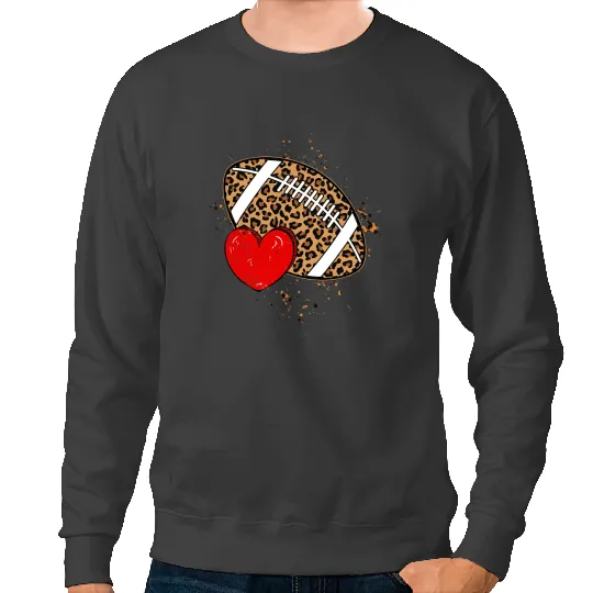 Football Gift Jersey Game Day Women Leopard Print Sweatshirts