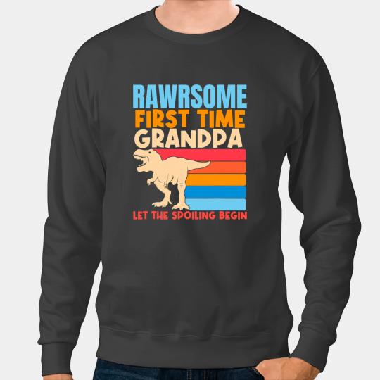 Dinosaur Dino First Time Grandpa Awesome Dinosaur Grandad 1st Time New Sweatshirts