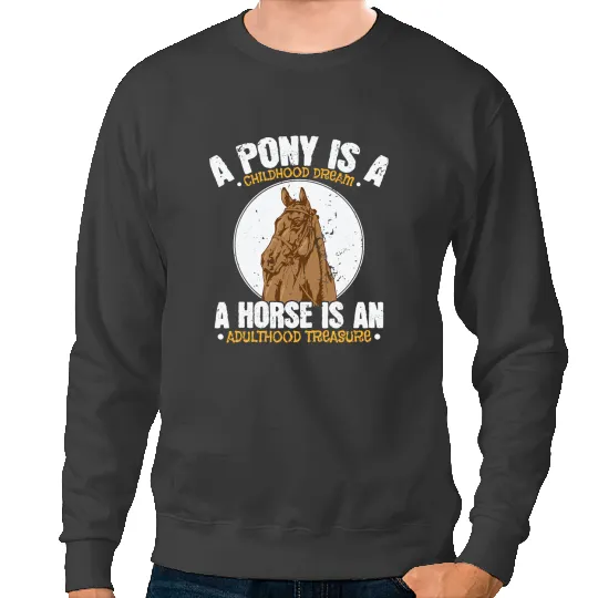 Funny Horse Pony Childhood Dream Horse Adulthood Treasure Sweatshirts