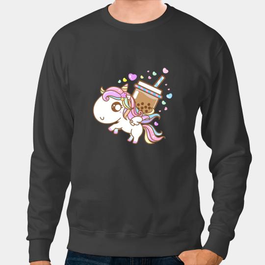 Unicorns Kawaii Unicorns Pegasus Boba Milk Tea Gift Bubble Tea Sweatshirts