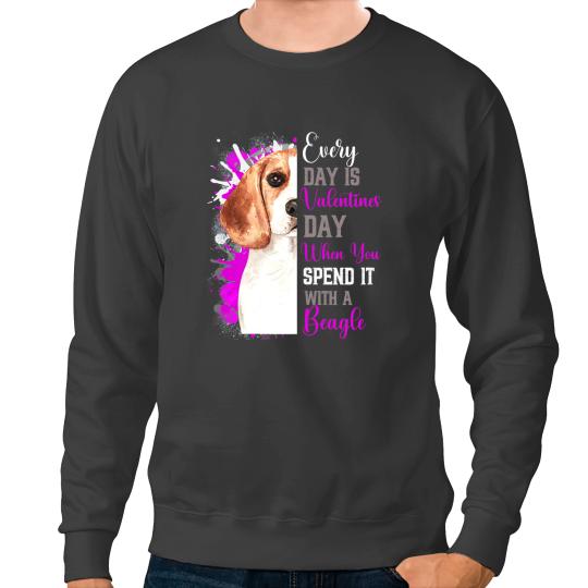 Funny Valentines Day Beagle Mom Mother Dog Fun Cute Pink Sweatshirts