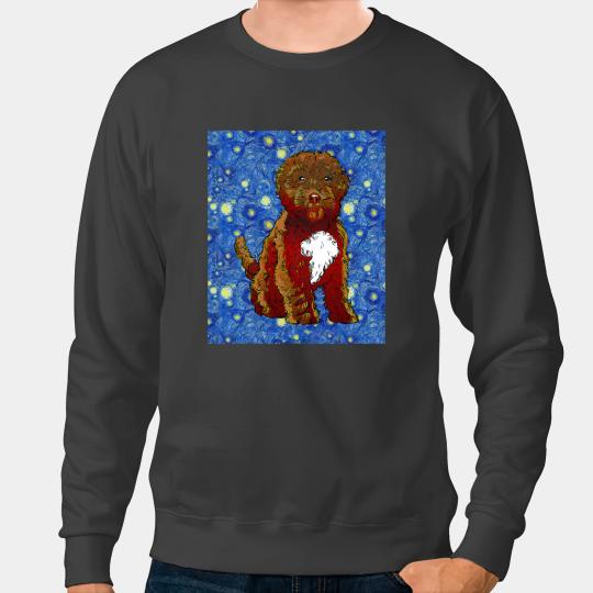 Starry Night Detailed Realistic Cockapoo Dog Sweatshirts