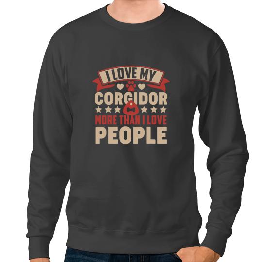Welsh Corgi I Love My Corgidor Dog Lovers Funny Dog Owner Tee Corgis Sweatshirts