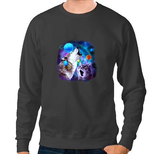 Wolves wolfs wolfs Wildlife Animal Solar System Wolves wolfs And A Cat Coyote Coyote Sweatshirts