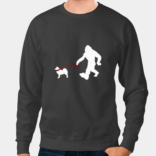 Funny bigfoots Walking With Samoyed Dog Gifts Sweatshirts