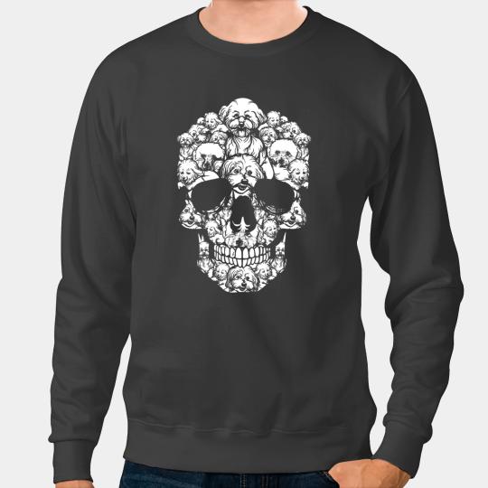 Skeletons Skulls Funny Bichon Frise Dog Skull Halloween Costume Skull Sweatshirts