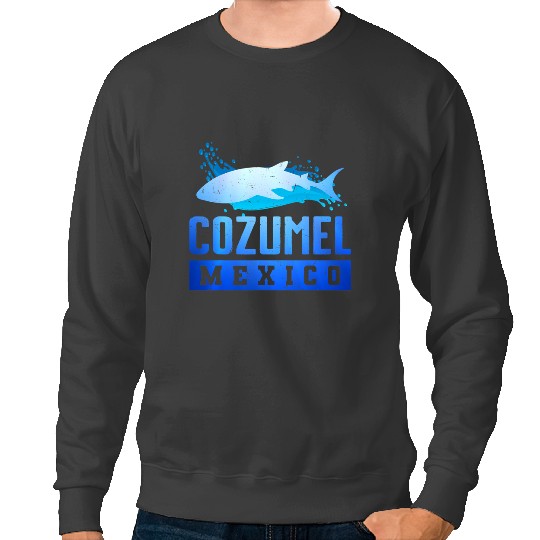 Ocean Shark Lover COZUMEL MEXICO Shark Caribbean Beach Vacation Trip Vintage Sweatshirts