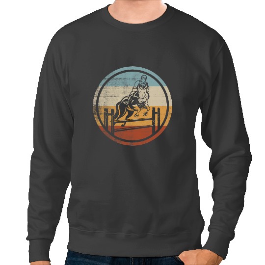Funny Horse Retro vintages Show Jumping Design Horse Rider Equestrian Sweatshirts