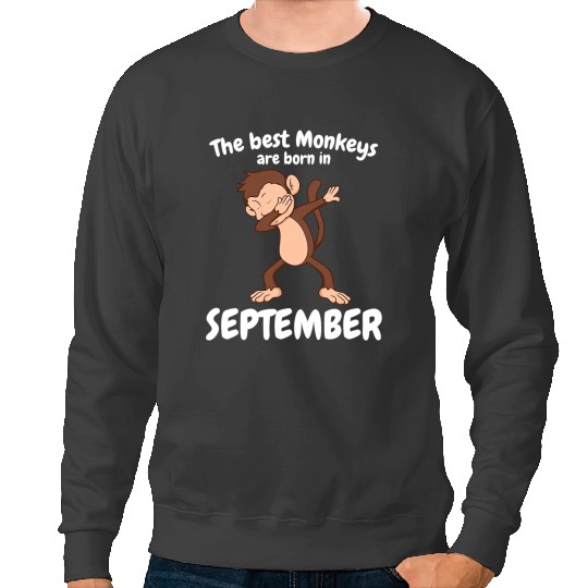 Monkey Lover Birthday Party Cake September Monkey Dabbings Ape Chimpanzee Sweatshirts