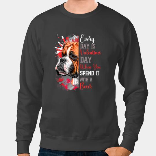 Womens Valentines Day Boxer Mom Mother Puppy Loves Boxer Dogs Sweatshirts