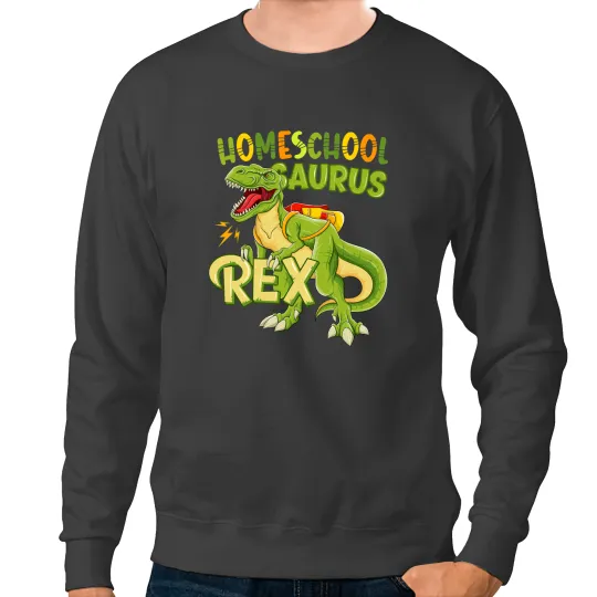 Dinosaur Dino Team Homeschool Saurus Rex 8th Grade Dinosaur Back To School Sweatshirts