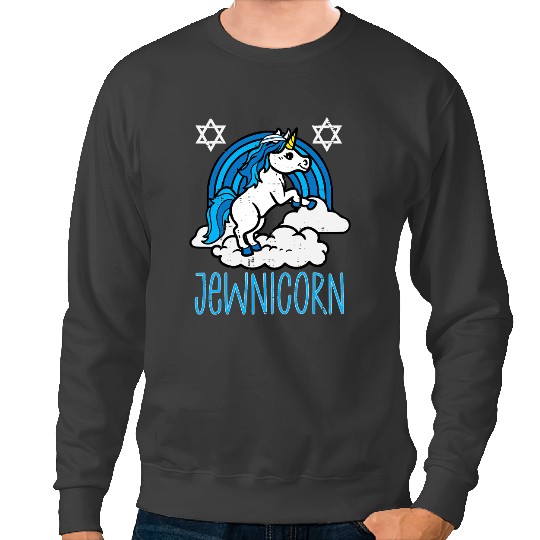 Unicorns Jewnicorn Hanukkah Unicorns Chanukah Jew Girls Kids Toddlers Sweatshirts