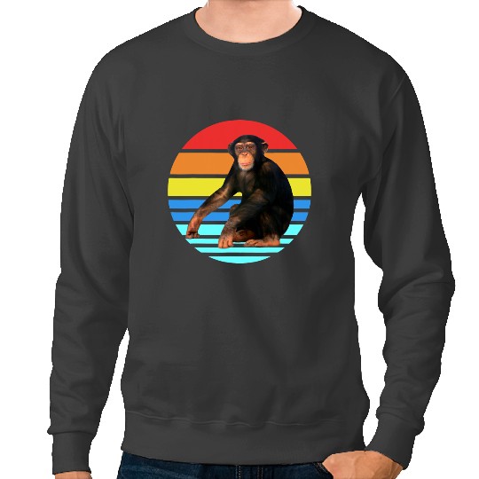 Retro vintages Chimpanzee Monkey Wild Forest Animal Sweatshirts