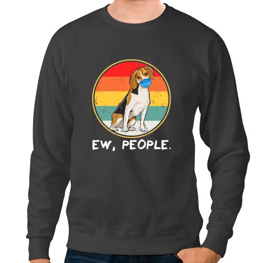 vintages Ew People Beagle Dog Wearing Face Mask Sweatshirts
