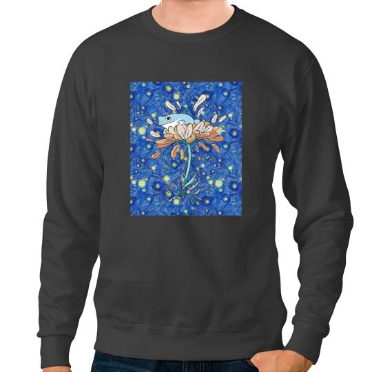 Frog Gift Starry Night Cottagecore Flower Sweatshirts