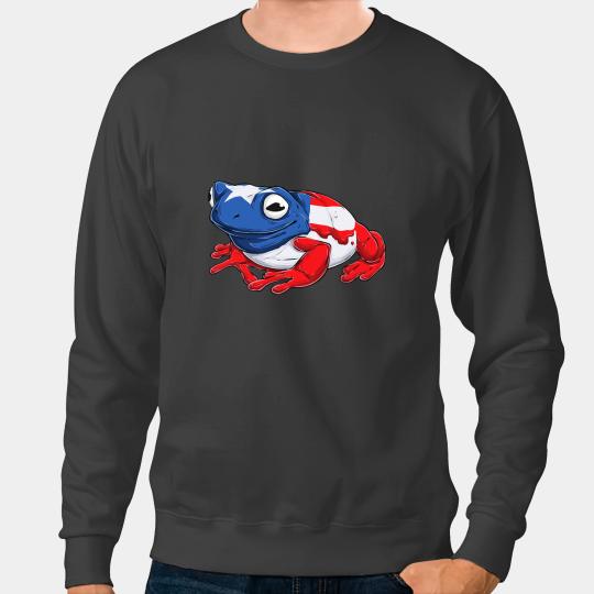 Frog Gift Puerto Rican Frog Puerto Rico Flag Pride Amphibians kids Men Sweatshirts
