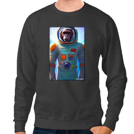 Monkey Lover Ape Animal Astronaut Space Universe Galaxy Moon 1 Sweatshirts
