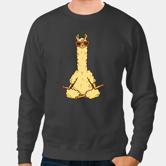 Lama Llama Alpaca Mens Meditation Womens Llama Alpacas Sweatshirts